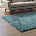 Modway Enyssa Solid Shag Area Rug - 5 ft W x 8 ft L - Aqua Blue/Ivory-100% Polypropylene