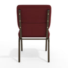 Flash Furniture HERCULES Series 18.5"W Stacking Church Chair in Burgundy Patterned Fabric with Gold Vein Frame-4'' Thick Seat with 4.25'' Thick Waterfall Edge