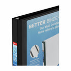 Staples Better Binder - 1/2" - Black-D-rings close tightly and allow pages to turn easily without tearing