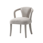 Manhattan Comfort Palmer 22.8" Mid-Century Modern Tweed Upholstered Dining Armchair - Silver Lining-Birch Wood Feet Upholstered in Luxurious Tweed for Fashion and Durability
