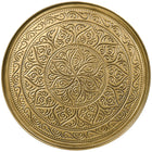 HOMCOM 24" Round Coffee Table with Hammered Tray Top Metal - Gold-Reinforced geometric frame provides stability for drinks and decor
