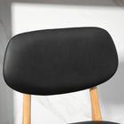 HOMCOM - Tabourets de bar hauteur comptoir avec pieds en bois massif - naturel et noir - paquet de 2-Charge maximale 264 lbs/120 kg, assemblage requis 