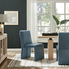 Modway Emory Upholstered Performance Velvet Dining Side Chair - Cadet Blue-Sturdy Wooden Frame