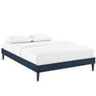 Modway Sharon Fabric Full Bed Frame with Squared Tapered Legs - Azure-Ten Wood Support Slats