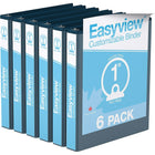 Davis Group Super offre Easyview, Reliure View à anneaux ronds 1 po, personnalisable, paquet de 6 - Bleu Marine-3 Reliure À Anneaux