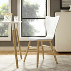 Modway Cascade Wood Dining Chair - White-Painted Bentwood Waterfall Seat