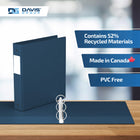 Davis Group Premium Economy Binder - Round Ring - 1.5" - Navy Blue - 6 Pack-Ideal for Conferences, Reference, Colleges & Universities
