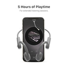 MyBat Open-Ear Bone Conduction Wireless Headphones - Grey-5-Hour Playtime - rechargeable battery provides up to 5 hours of continuous audio on a full charge