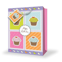 Millbrook Studios Birthday Gift Bags - Jumbo - Cupcakes - 12 Pack (47594)-17.5" x 4" x 12.75"