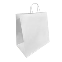 Reliabag - Sac En Papier Avec poignees Torsadees, Blanc, 14 po L X 8 po P X 14 po H, Paquet De 100-Fabrique en papier kraft blanc de qualite superieure avec fond plat renforce.