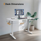 ShoppingAll 48"W Dual Motor Height Adjustable Electric Standing Desk - White-The control panel features 3 programmable memory preset keys and a USB-C charging port