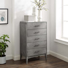 Modway Georgia Wood Chest - Grey-5 Spacious Storage Drawers