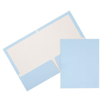JAM Paper Glossy Two Pocket Presentation Folders, Baby Blue, 12 Pack (31225346ug)-1.2 lbs