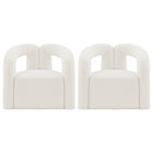 Manhattan Comfort Darian 32.68" Modern Boucle Upholstered Accent Chair - Cream - 2 Pack-Modern Accent Chair for Living Room Usage