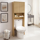 Modway Render Over the Toilet Bathroom Storage Cabinet - Oak-Non-Marking Floor Glides