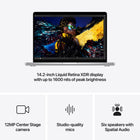 Apple 14" MacBook Pro - M4 Pro - 12 Core CPU - 512 GB SSD - 24 GB Unified Memory - Silver - French-Brilliant Pro Display: The 14.2-inch liquid retina XDR display features 1600 nits peak brightness and up to 1000 nits sustained brightness, 1,000,000:1 contrast