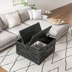 HOMCOM Coffee Table with Flip Top Hidden Storage - Black-Assembly required