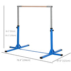Soozier Kids Professional Horizontal Gymnastics Bar - Blue-Easy to installation in just minutes 