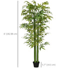 HOMCOM - Arbre de bambou artificiel 6 pi en pot pour intérieur - vert-Livrée dans un pot de pépinière solide pour plus de stabilité 