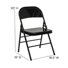 Flash Furniture HERCULES Series Triple Braced & Double-Hinged Black Metal Folding Chair-Non-Marring Glides