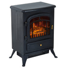 HOMCOM 16" 750/1500W Freestanding Electric Fireplace Heater - Black-Electric with 3D flame technology for a realistic-looking fire  