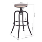 Homy Casa Counter/Bar Stool Adjutable Height Swivel - Natural - 2 Pack-Ring footrest at the right height to rest your feet