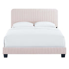 Modway Celine Channel Tufted Performance Velvet King Platform Bed - Pink-Performance Velvet Upholstery