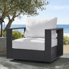 Modway - Tahoe Terrasse extérieure Aluminium revêtu en poudre Fauteuil pivotant - Gris/blanc-Coussins en mousse d’extérieur résilients