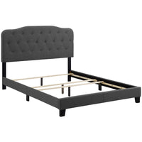 Modway Amelia Upholstered Fabric King Bed - Grey-Modern Bed Frame With Headboard