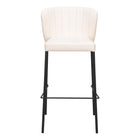 Zuo Linz Barstool - Cream - Set of 2-Stackable for space saving storage