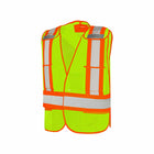 Veste universel pour la circulation en maille détachable en 5 points à cinq poches (59LL0500)-Bande de couleur contrastante de 4 po avec bande argentée réfléchissante de 2 po à l’avant, à l’arrière et à la taille pour une visibilité accrue
