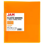 JAM Paper Plastic 0.5" 3-Ring Binder - Orange-Size: .5" Width | Holds up to 100 sheets of paper.