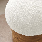 Modway Breeze Boucle Upholstered Ottoman - Ivory/Burl-Acacia Wood and Plywood Construction