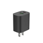 Evry 30W USB-A & USB-C Wall Charger - Black-Dual ports: USB-C x 1, USB-A x 1