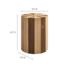 Modway Twirl Two-Toned Wood Veneer Side Table - Oak Walnut-Oak and Walnut Veneer