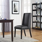Modway Baron Vegan Leather Dining Chair - Black-Solid Rubberwood Legs