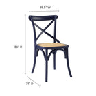 Modway - Gear Restauration Fauteuil d’appoint - Bleu Minuit-Cadre en bois d’orme revêtu