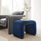 Modway Koda Performance Velvet Waterfall Stool - Black/Midnight Blue-Stain-Resistant Fabric
