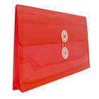 JAM Paper Enveloppes en plastique format affaires n° 10 avec fermeture à bouton et ficelle, 5 1/4 x 10 po, rouge, 24/paquet-Ouverture : livret