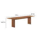 Modway Amistad 72" Wood Bench - Walnut-Solid Mango Wood Construction