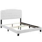 Modway Amelia Upholstered Fabric King Bed - White-Modern Bed Frame With Headboard