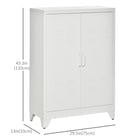 HOMCOM - Armoire de rangement en métal avec 2 portes à persiennes, étagères réglables - blanc-Dispose d’un dispositif anti-basculement et peut être fixé au mur 