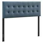 Modway Emily Stain-Resistant Performance Velvet Full Size Headboard - Cadet Blue-Stain-Resistant Performance Velvet