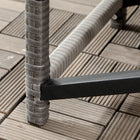 Outsunny - Table d’appoint en osier pour patio avec panneau en plastique sous le plateau entièrement tressé, gris mélangé-Le plateau de table avec une plaque en plastique en dessous peut accueillir des magazines, des tasses et des assiettes  
