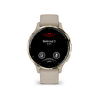 Garmin - Venu 3S - 41mm Lunette en acier inoxydable Soft Gold avec boîtier et bracelet en silicone lin-Suivez toutes vos façons de bouger avec plus de 30 applications GPS et de sports d'intérieur préchargées, notamment la marche, la course, le vélo, la natation en piscine, les activités pour les utilisateurs de fauteuils roulants et bien plus encore.