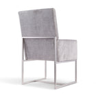 Manhattan Comfort - Chaise de salle à manger moderne Element 60,3 cm en velours gris-Hauteur d’assise : 48 cm Capacité de poids : 136 kg