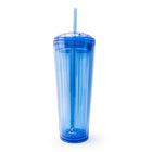 Sully Double Wall AS Dome Top Tumbler - 765mL - Blue-Buttoned straw bottom 