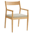 Modway - Solara Bois en tissu Fauteuils de salle à manger Ensemble de 2 - Tissage naturel à bruyère beige-Assemblée requise