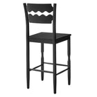 Modway Jax Oak Wood Bar Stool With Wavy Razor Back - Black-Fully Assembled