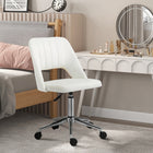 Vinsetto Armless Swivel Computer Desk Chair - Cream White-Adjustable seat height to fit your desk and sitting style